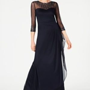 Alex Evenings Illusion Embellished A-Line Gown